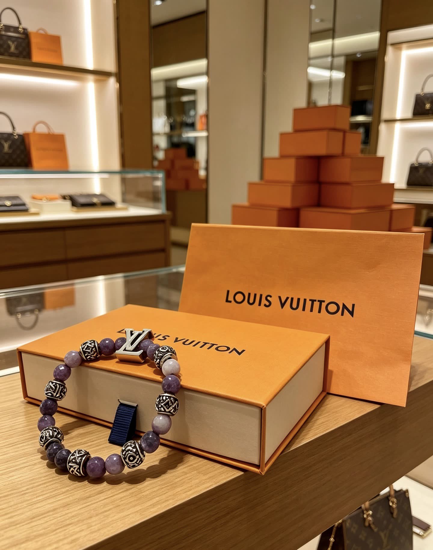 Louis Vuitton Amethyst Beaded Bracelet